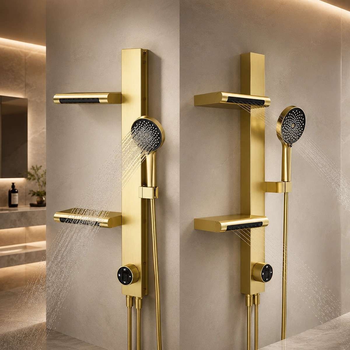 Mitigeur bain-douche Noblesse doré – Jets massants et élégance