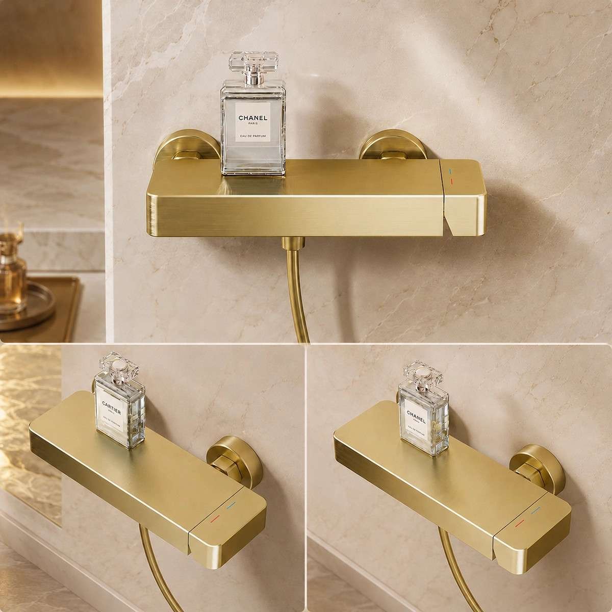 Mitigeur bain-douche Noblesse doré – Jets massants et élégance