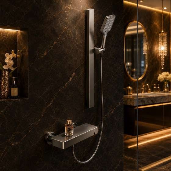 Mitigeur bain-douche Talius noir – Design moderne et 4 fonctions
