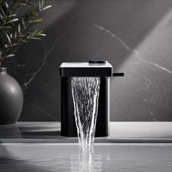 Mitigeur lavabo électronique noir avec affichage – Cuela
