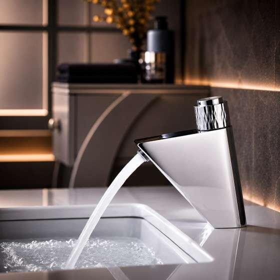 Mitigeur lavabo électronique chrome avec affichage – Time