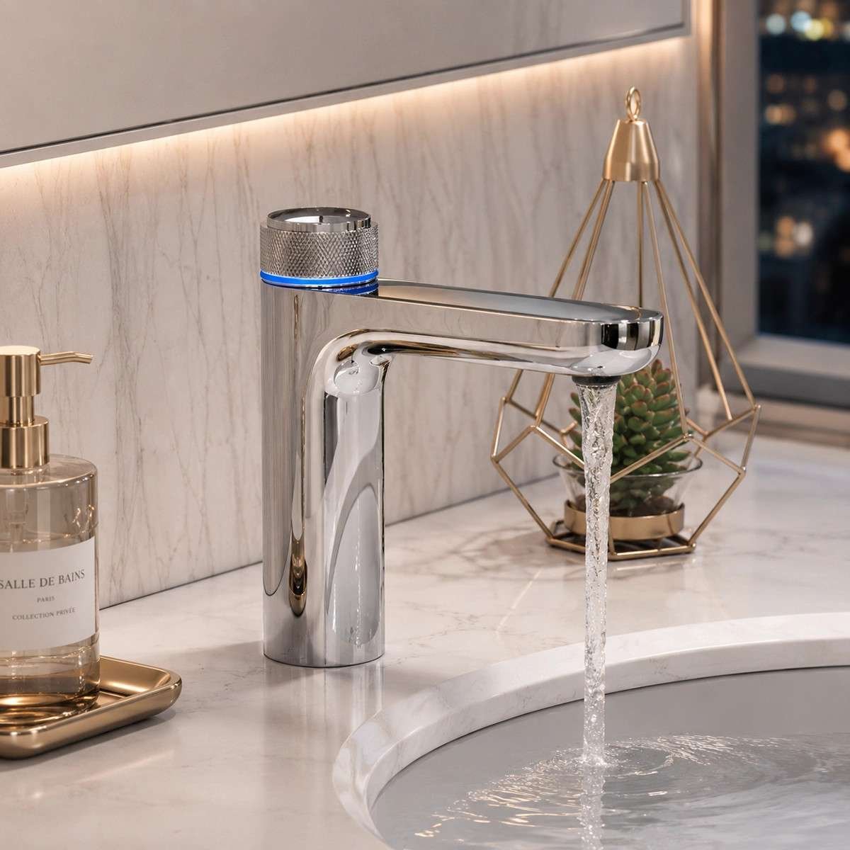 Mitigeur lavabo électronique chrome inox – Electro