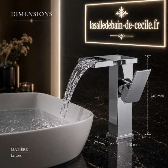 Mitigeur lavabo LED Proton chrome | Cascade lumineuse