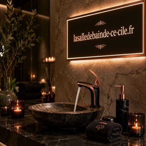 Mitigeur lavabo Zao or rose et noir | Design haut de gamme