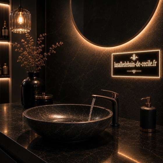 Mitigeur lavabo Zao or rose et noir | Design haut de gamme