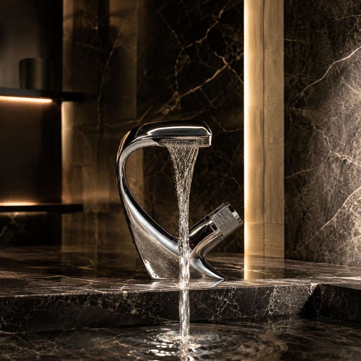 Mitigeur lavabo chrome Tinum – Design virgule élégant