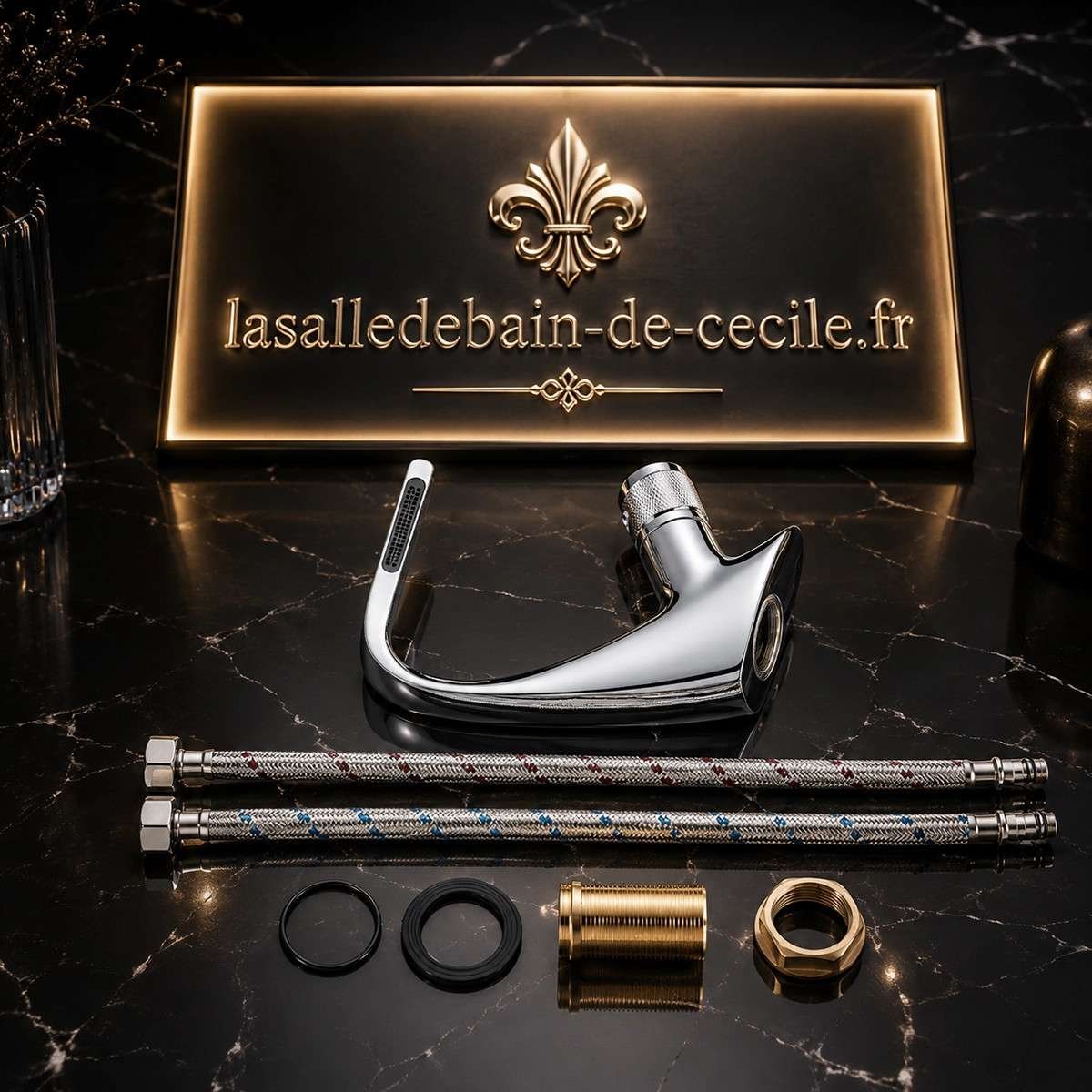 Mitigeur lavabo chrome Tinum – Design virgule élégant