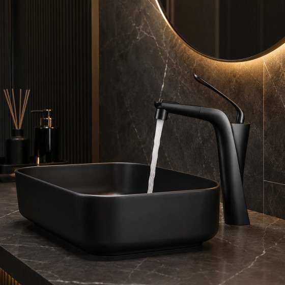 Mitigeur lavabo noir Spanish | Douchette extractible
