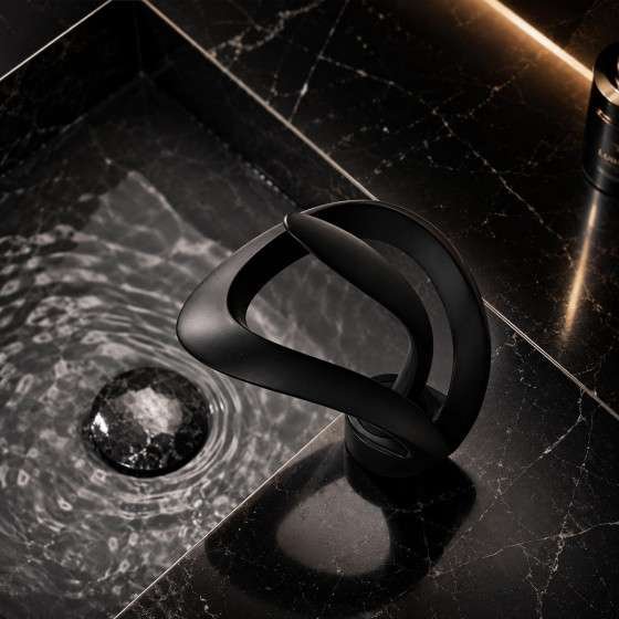 Mitigeur lavabo noir Lands | Design moderne et élégant