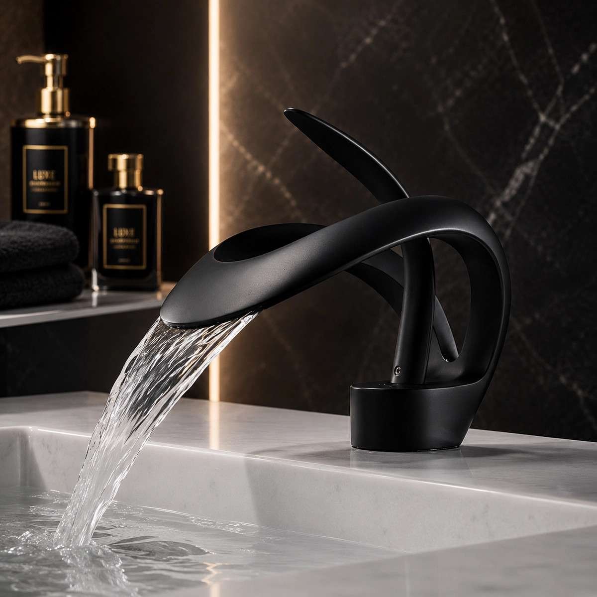 Mitigeur lavabo noir Lands | Design moderne et élégant
