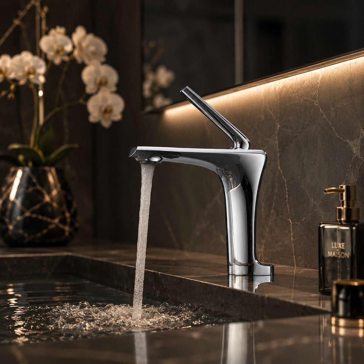 Mitigeur lavabo Cyrius chrome inox | Design moderne