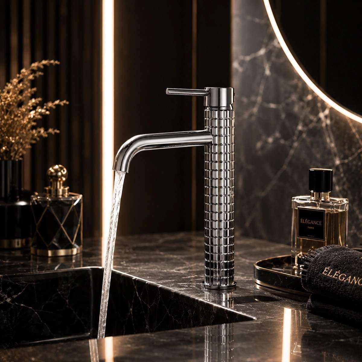 Mitigeur lavabo vasque chrome en laiton – Design moderne