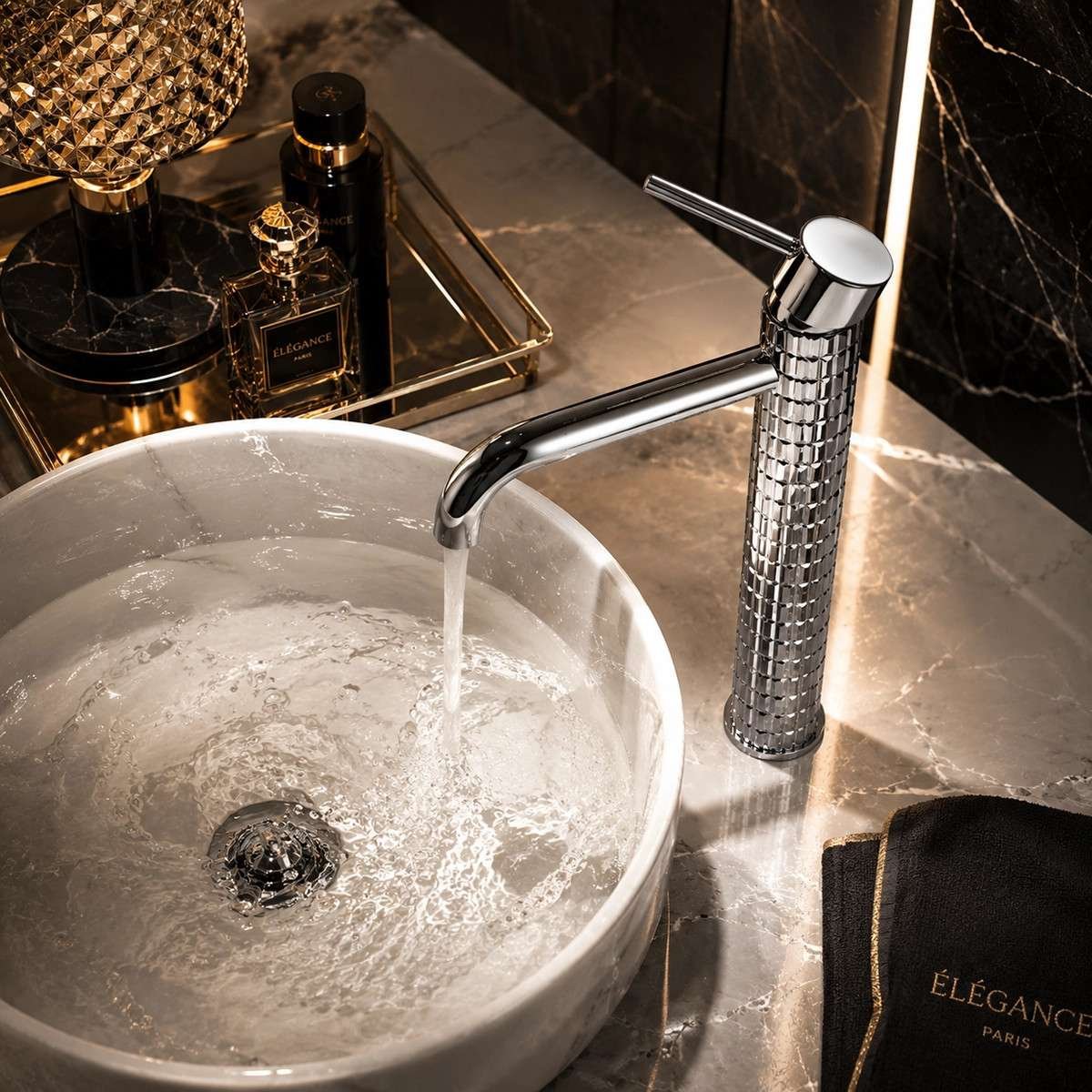 Mitigeur lavabo vasque chrome en laiton – Design moderne