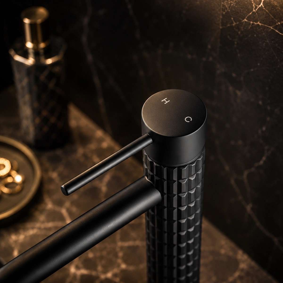 Mitigeur lavabo vasque noir mat en laiton – Design moderne