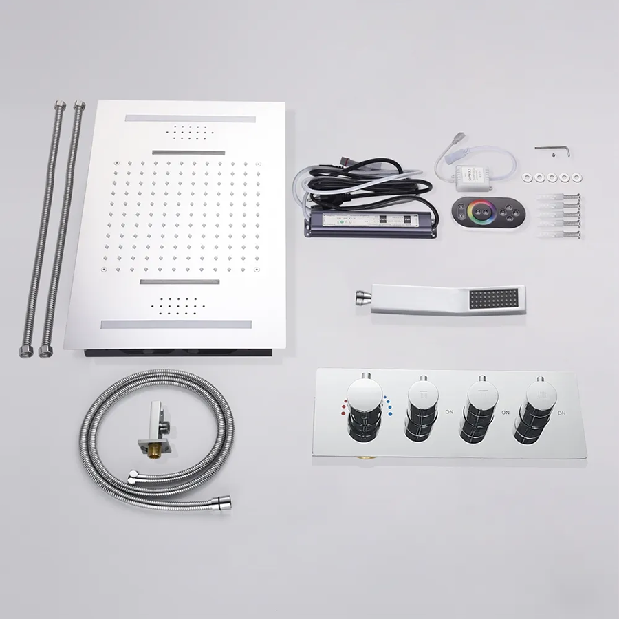 Ciel de pluie connecté led chrome, Bangui - category_name - EUGE 2100198 - shop_name