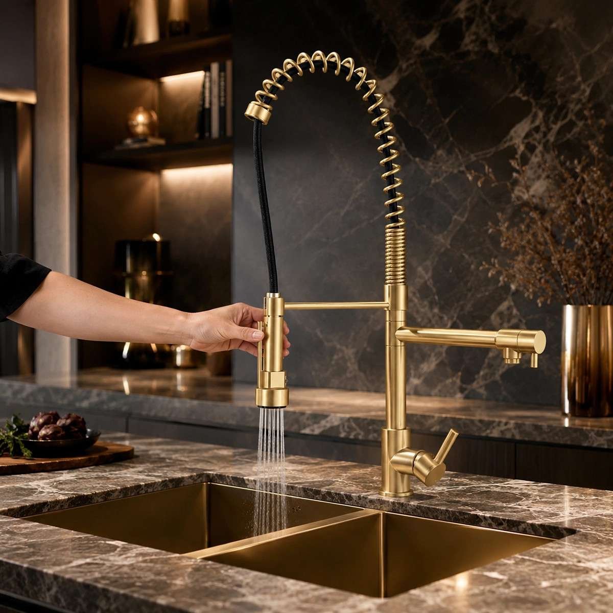 Mitigeur cuisine semi-pro bisso doré | Design haut de gamme