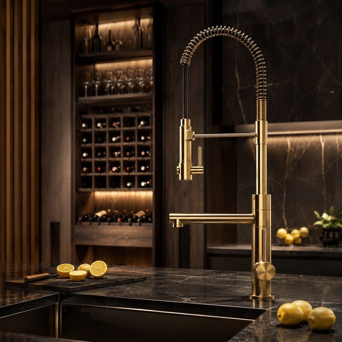 Mitigeur cuisine semi-pro bisso doré | Design haut de gamme
