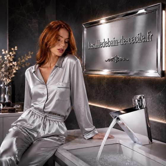 Mitigeur lavabo électronique chrome avec affichage – Time