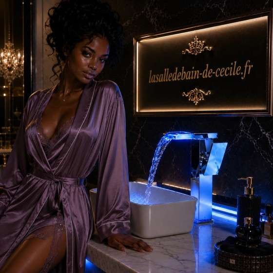 Mitigeur lavabo LED Proton chrome | Cascade lumineuse