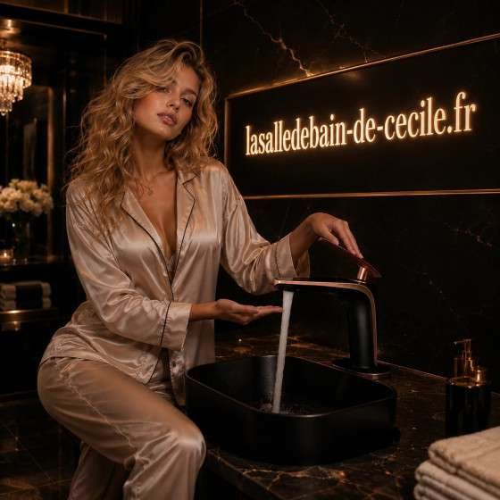 Mitigeur lavabo Zao or rose et noir | Design haut de gamme