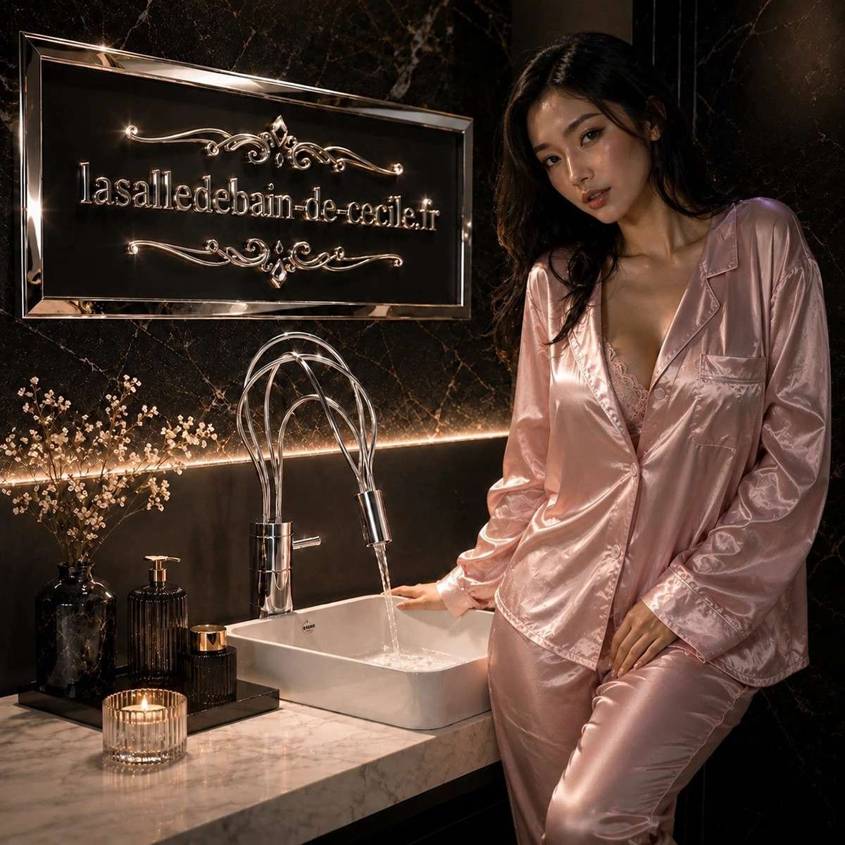 Mitigeur lavabo LED Naiso chrome inox | Indicateur eau