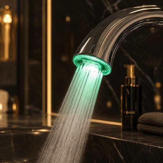Mitigeur baignoire au sol LED Alost chrome | Design