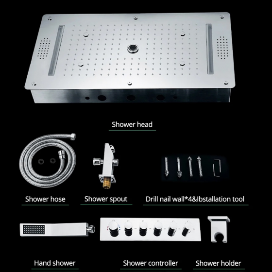 Ciel de pluie led thermostatique connecté chrome, Bayer - category_name - CDP5001HM21 - shop_name