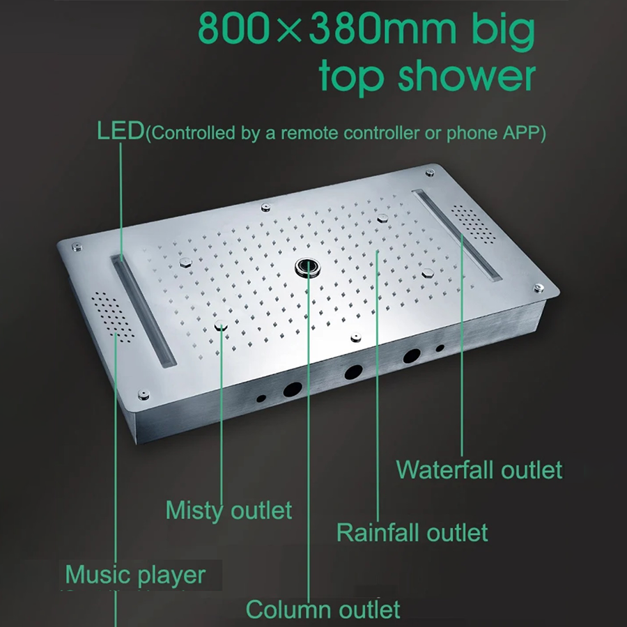 Ciel de pluie led thermostatique connecté chrome, Bayer - category_name - CDP5001HM21 - shop_name