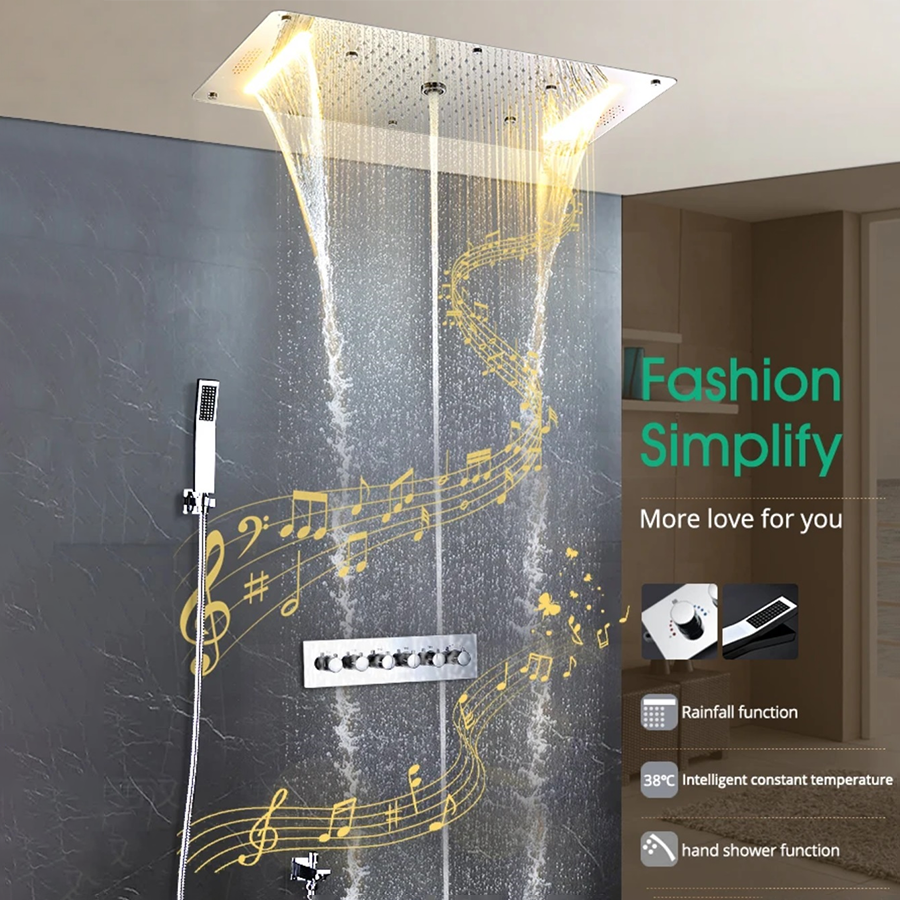 Ciel de pluie led thermostatique connecté chrome, Bayer - category_name - CDP5001HM21 - shop_name