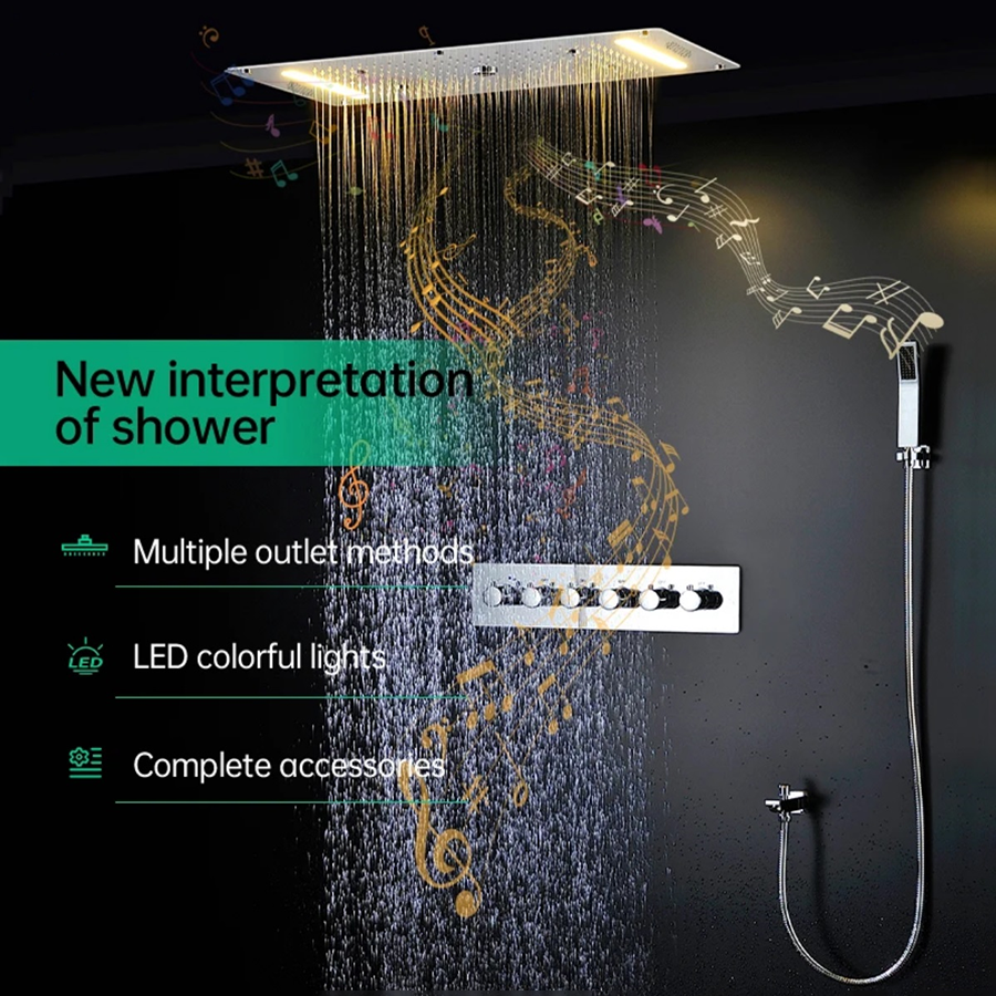 Ciel de pluie led thermostatique connecté chrome, Bayer - category_name - CDP5001HM21 - shop_name