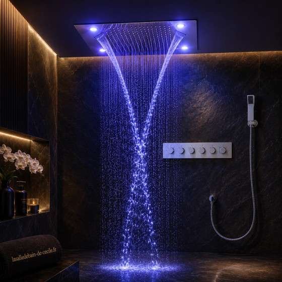 Ciel de pluie LED thermostatique Tiro – 800×600 mm