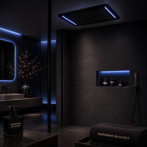 Composition de douche Olbia – LED noir luxe spa