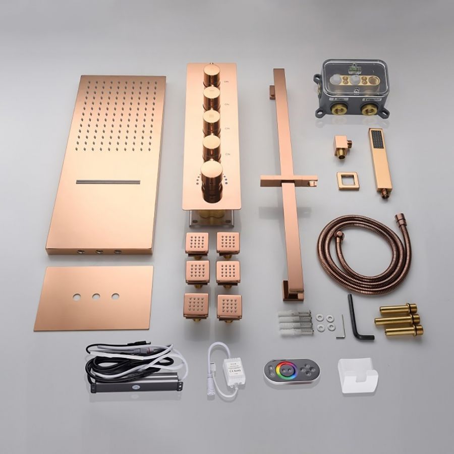 Composition thermostatique de douche à encastrer connectée or rose, Cherbourg - category_name - EUGE2100802 - shop_name