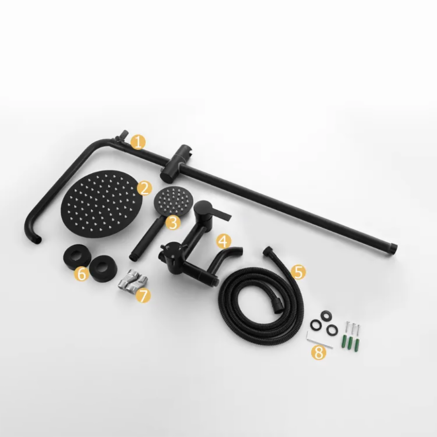 Colonne bain douche murale noire Ø25cm , Choupo - category_name - CBD1002501 - shop_name