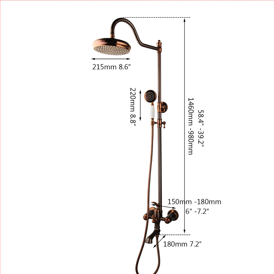 Colonne bain douche or rose style rétro Ø25cm, Valence - category_name - CDD840038254 - shop_name