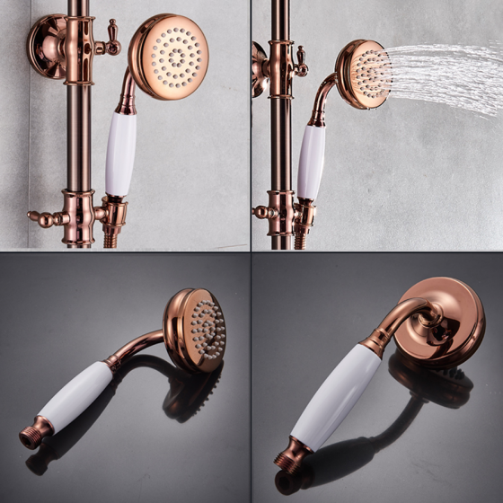 Colonne bain douche or rose style rétro Ø25cm, Valence - category_name - CDD840038254 - shop_name
