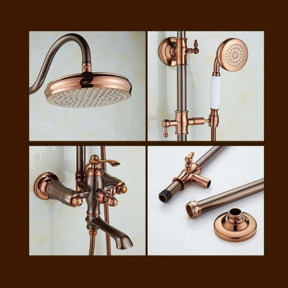 Colonne bain douche or rose style rétro Ø25cm, Valence - category_name - CDD840038254 - shop_name