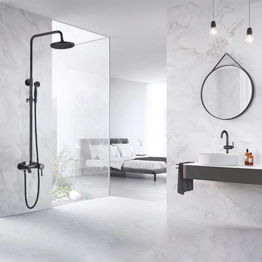 Colonne bain douche noire Ø25cm, Carat - category_name - CDD170038 - shop_name