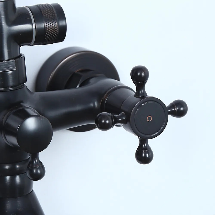 Colonne bain douche mélangeur noire rétro Ø25cm, Pise - category_name - CDD1070038 - shop_name