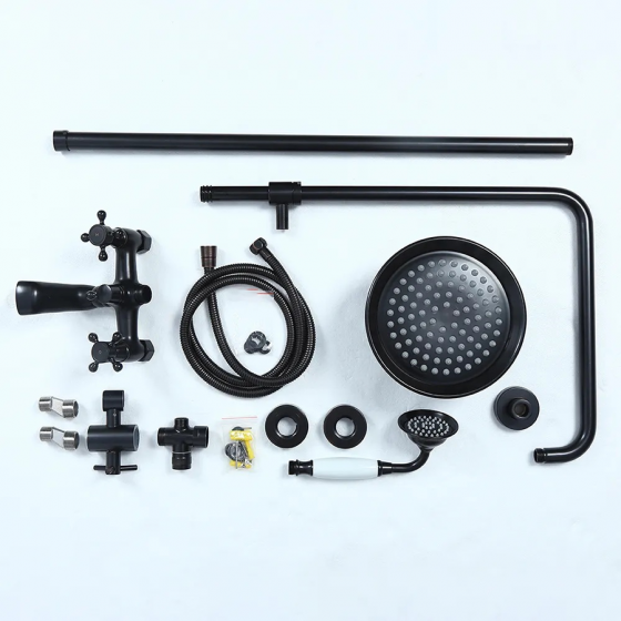 Colonne bain douche mélangeur noire rétro Ø25cm, Pise - category_name - CDD1070038 - shop_name