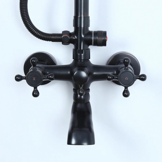 Colonne bain douche mélangeur noire rétro Ø25cm, Pise - category_name - CDD1070038 - shop_name