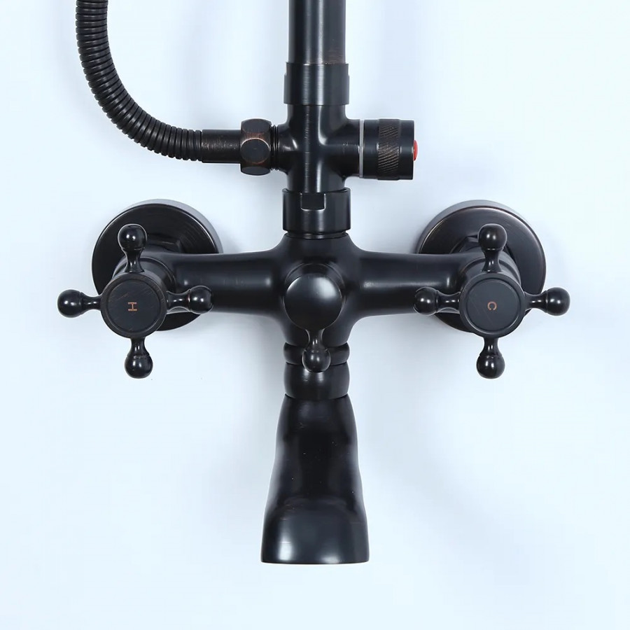 Colonne bain douche mélangeur noire rétro Ø25cm, Pise - category_name - CDD1070038 - shop_name