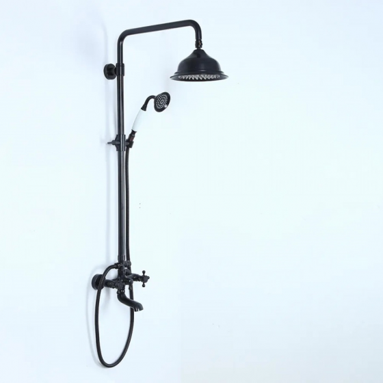 Colonne bain douche mélangeur noire rétro Ø25cm, Pise - category_name - CDD1070038 - shop_name