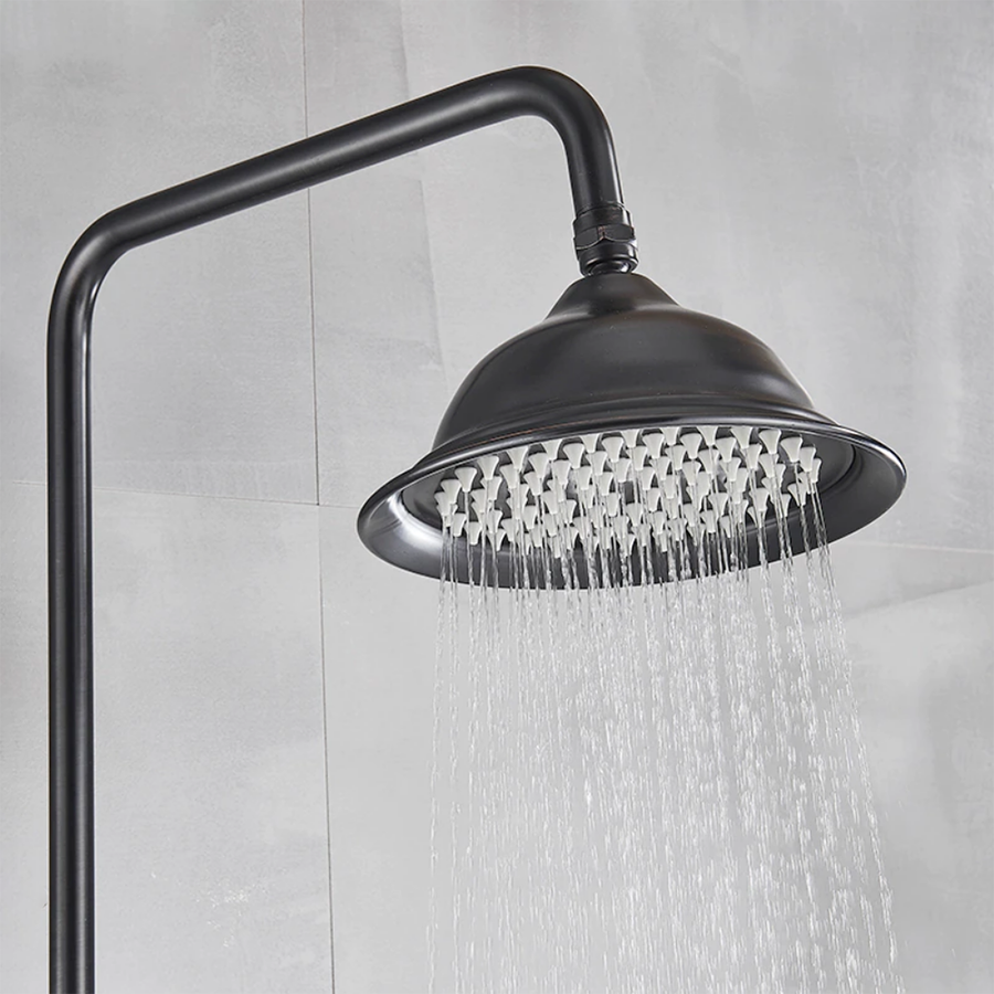 Colonne bain douche mélangeur noire style rétro Ø25cm, Graz - category_name - CDD1670066 - shop_name