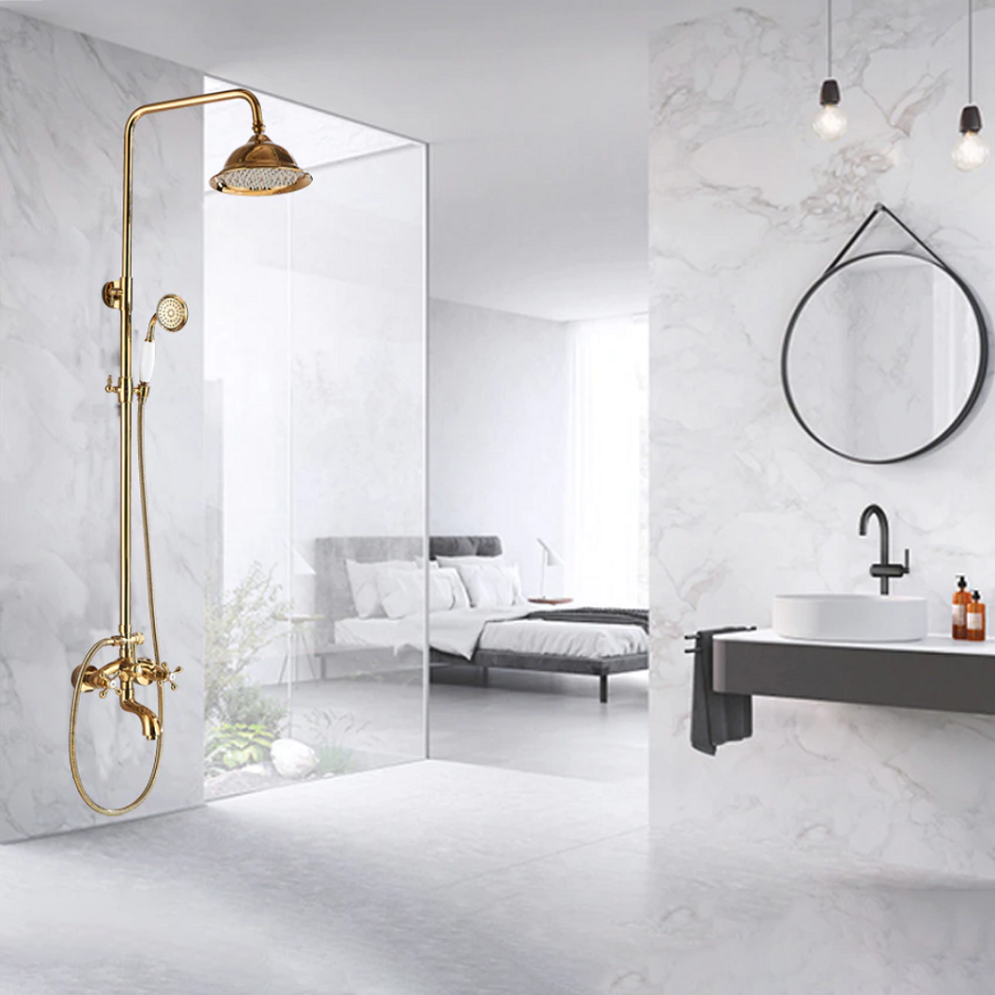 Colonne bain douche mélangeur dorée Ø25cm, Marrakech - category_name - CDD8870038 - shop_name