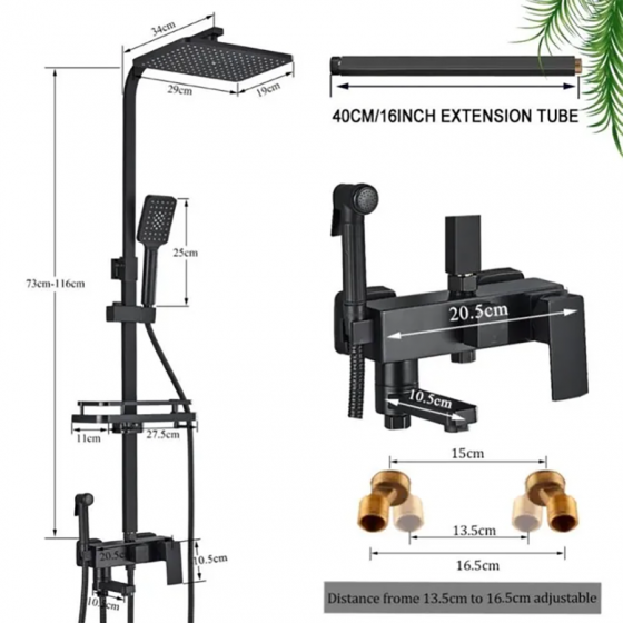 Colonne bain douche noire Ø25cm, Gijon - category_name - CDD6670038 - shop_name