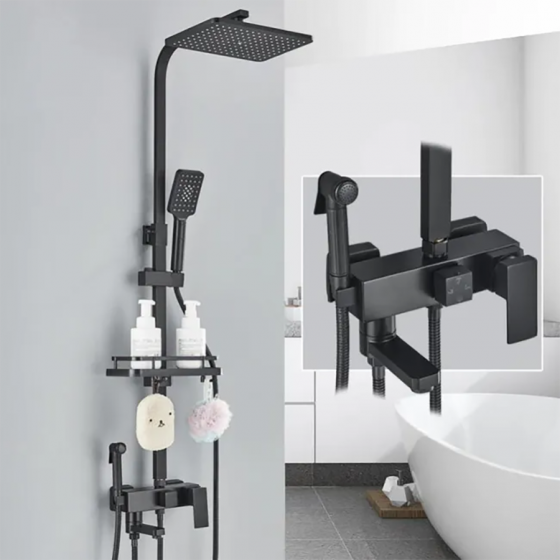 Colonne bain douche noire Ø25cm, Gijon - category_name - CDD6670038 - shop_name