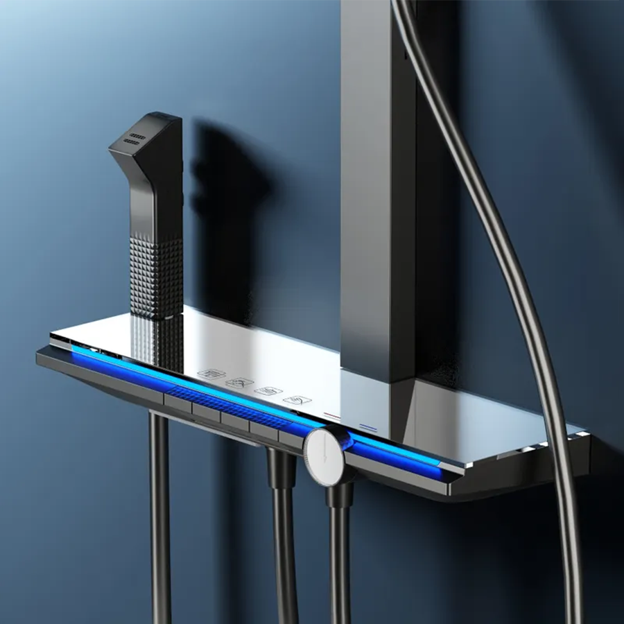 Colonne de douche mitigeur led gun métal, Chicago - category_name - CBD9002501 - shop_name