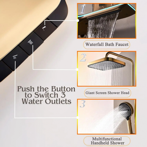 Colonne de douche led thermostatique dorée brossé, Mexico - category_name - CDDL4002588 - shop_name