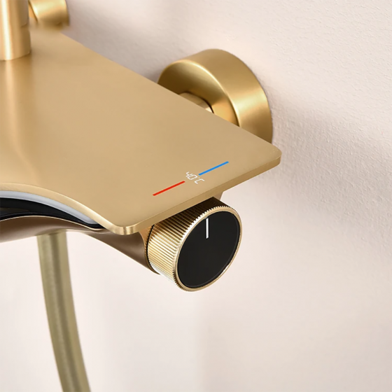 Colonne de douche led thermostatique dorée brossé, Mexico - category_name - CDDL4002588 - shop_name